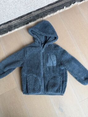 Old Navy Plush Hooded Jacket in Steel Blue
